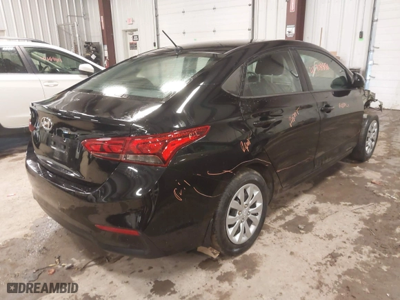 2022 Hyundai Accent SE with VIN 3KPC24A65NE166577, listed as a IAAI auction lot 41708850 with 17,566 mi miles. Bid and sale history available at carsss.com. Image 4.