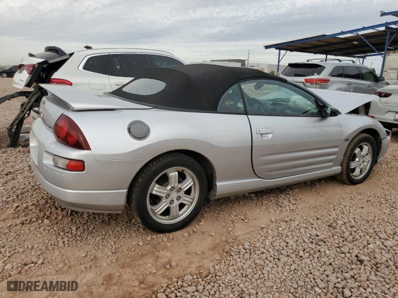 2001 Mitsubishi Eclipse GT with VIN 4A3AE85H21E013398, listed as a Copart auction lot 82793504 with 85,716 mi miles and Salvage Title. Bid and sale history available at carsss.com. Image 3.