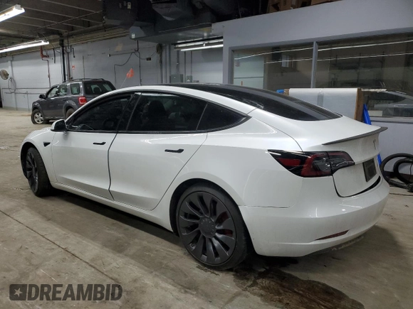 2023 Tesla Model 3 Performance with VIN 5YJ3E1EC1PF695933, listed as a Copart auction lot 47872315 with 19,379 mi miles and Salvage Title. Bid and sale history available at carsss.com. Image 2.