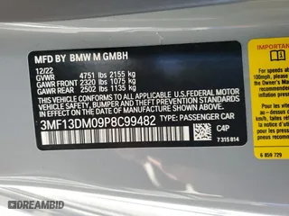 2023 BMW M2 with VIN 3MF13DM09P8C99482, listed as a Copart auction lot 52844604 with 8,974 mi miles. Bid and sale history available at carsss.com. Image 14.