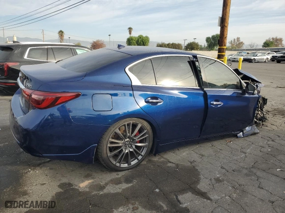 2018 Infiniti Q50 RED SPORT 400 with VIN JN1FV7AP1JM461205, listed as a Copart auction lot 86203994 with NaN miles and Salvage Title. Bid and sale history available at carsss.com. Image 3.