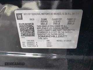 2020 Chevrolet Equinox LT with VIN 3GNAXKEV6LL155277, listed as a IAAI auction lot 40903962 with 50,204 mi miles. Bid and sale history available at carsss.com. Image 9.