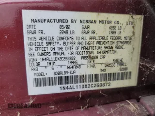 2002 Nissan Altima S with VIN 1N4AL11DX2C268872, listed as a Copart auction lot 64276215 with 74,928 mi miles and Clean title. Bid and sale history available at DreamBid. Image 12.