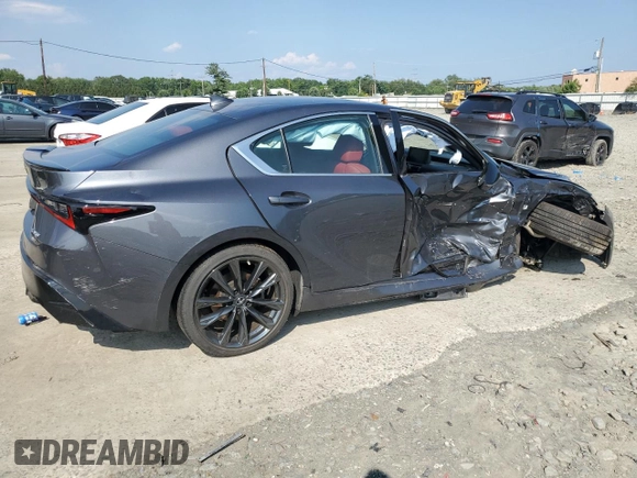2021 Lexus IS 350 F Sport with VIN JTHGZ1E25M5022412, listed as a Copart auction lot 63022165 with Not provided miles and Salvage title. Bid and sale history available at DreamBid. Image 3.