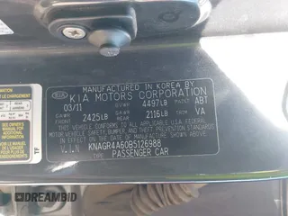 2011 Kia Optima SX z VIN KNAGR4A60B5126988, wystawiony jako IAAI lot #42313244 z przebiegiem 152 661 mil mil oraz . Historia ofert i sprzedaży dostępna na DreamBid. Obrazek 9.