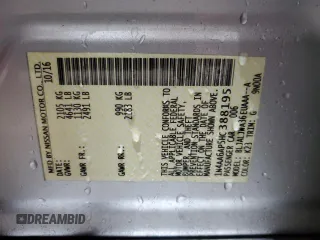 2017 Nissan Maxima SV z VIN 1N4AA6AP5HC388195, wystawiony jako Copart lot #57594715 z przebiegiem 35 760 mil mil oraz Szkoda całkowita • Salvage title. Historia ofert i sprzedaży dostępna na DreamBid. Obrazek 12.