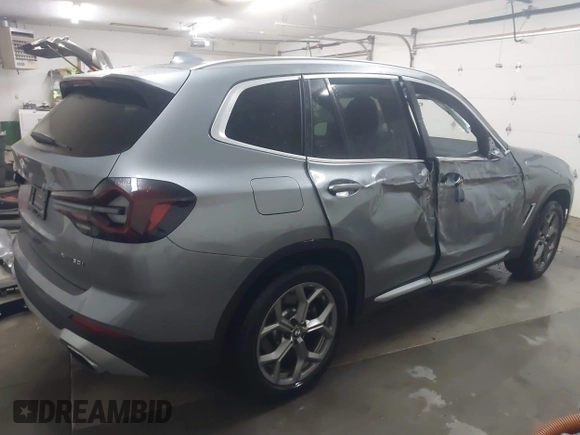 2023 BMW X3 xDrive30i with VIN 5UX53DP05P9R31110, listed as a IAAI auction lot 41663374 with 21,248 mi miles and . Bid and sale history available at DreamBid. Image 4.