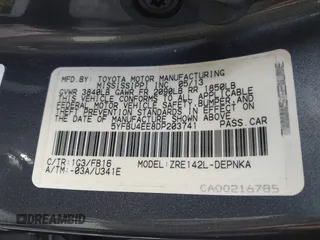2013 Toyota Corolla L with VIN 5YFBU4EE8DP203741, listed as a IAAI auction lot 41943422 with 148,803 mi miles and . Bid and sale history available at DreamBid. Image 9.