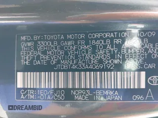 2010 Toyota Yaris с VIN JTDBT4K33A4069192, выставлен на аукционе IAAI как лот 42466525 с пробегом 218 489 миль миль и . История ставок и продаж доступна на DreamBid. Изображение 9.