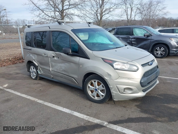 2015 Ford Transit Connect Wagon XLT with VIN NM0AE8F74F1179538, listed as a IAAI auction lot 41505221 with 57,798 mi miles. Bid and sale history available at carsss.com. Image 1.