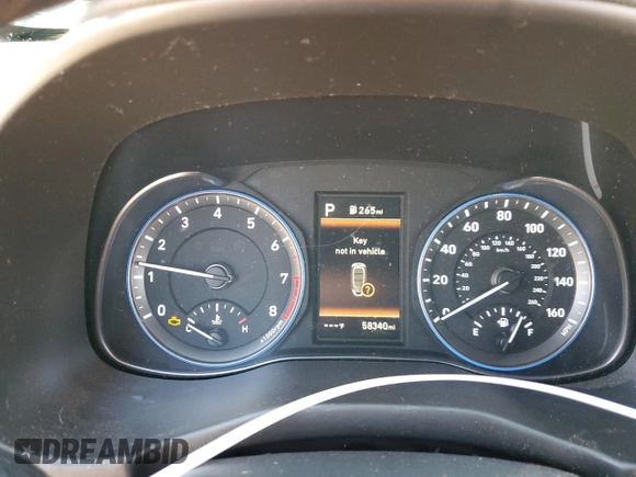 2021 Hyundai Kona Night Edition with VIN KM8K6CA52MU699063, listed as a Copart auction lot 45216775 with 58,340 mi miles and Salvage Title. Bid and sale history available at DreamBid. Image 9.