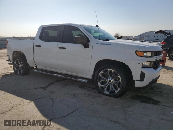2020 Chevrolet Silverado 1500 Custom with VIN 1GCPWBEH1LZ179009, listed as a Copart auction lot 46751705 with 77,057 mi miles and Salvage Title. Bid and sale history available at carsss.com. Image 4.