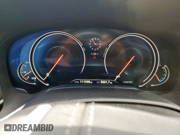 2016 BMW 7 Series 740i with VIN WBA7E2C57GG714564, listed as a Copart auction lot 64005965 with 111,598 mi miles and Salvage title. Bid and sale history available at DreamBid. Image 9.