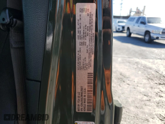 2021 Jeep Wrangler Unlimited Freedom z VIN 1C4HJXDG7MW576977, wystawiony jako Copart lot #80878384 z przebiegiem 19 793 mil mil oraz Szkoda całkowita • Salvage title. Historia ofert i sprzedaży dostępna na DreamBid. Obrazek 13.
