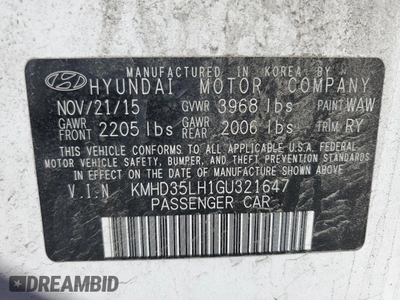 2016 Hyundai Elantra GT with VIN KMHD35LH1GU321647, listed as a Copart auction lot 54391395 with 140,819 mi miles and Salvage Title. Bid and sale history available at carsss.com. Image 12.