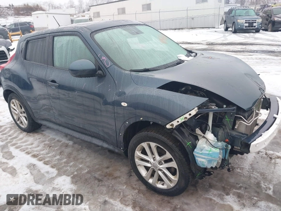 2014 Nissan Juke S with VIN JN8AF5MVXET358075, listed as a IAAI auction lot 41555484 with 122,862 mi miles. Bid and sale history available at carsss.com. Image 1.