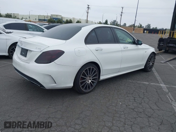 2018 Mercedes-Benz C 43 AMG with VIN 55SWF6EB5JU254522, listed as a IAAI auction lot 41669141 with 38,724 mi miles and . Bid and sale history available at carsss.com. Image 4.