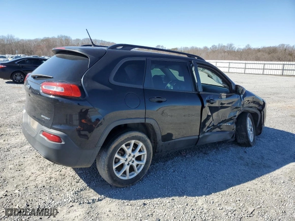 2016 Jeep Cherokee Sport with VIN 1C4PJLAB5GW272984, listed as a Copart auction lot 47926445 with 107,303 mi miles and Salvage Title. Bid and sale history available at carsss.com. Image 3.