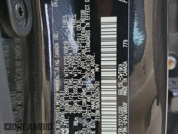 2013 Lexus RX 350 с VIN 2T2BK1BA3DC204782, выставлен на аукционе Copart как лот 61673905 с пробегом 116 650 миль миль и Списание • Salvage title. История ставок и продаж доступна на DreamBid. Изображение 12.