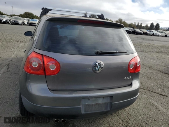 2008 Volkswagen Rabbit S with VIN WVWDB71K58W209036, listed as a Copart auction lot 75685864 with 221,175 mi miles and Salvage title. Bid and sale history available at DreamBid. Image 6.