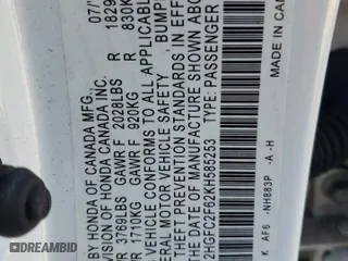 2019 Honda Civic Sedan LX with VIN 2HGFC2F62KH585253, listed as a Copart auction lot 51227105 with 44,913 mi miles and Salvage Title. Bid and sale history available at carsss.com. Image 13.