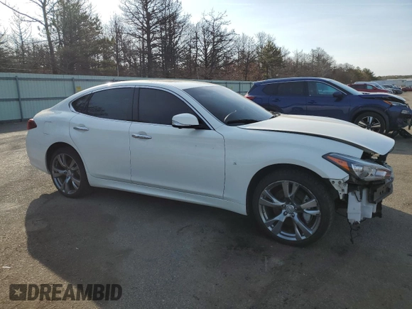 2015 Infiniti Q70 with VIN JN1BY1AR6FM561375, listed as a Copart auction lot 46578795 with 147,080 mi miles and Salvage title. Bid and sale history available at DreamBid. Image 4.