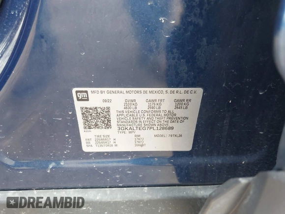 2023 GMC Terrain SLE с VIN 3GKALTEG7PL128689, выставлен на аукционе IAAI как лот 42058230 с пробегом Не указан миль и . История ставок и продаж доступна на DreamBid. Изображение 9.