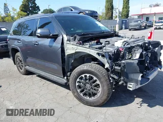 2023 Toyota Sequoia SR5 with VIN 7SVAAABA1PX012159, listed as a IAAI auction lot 41680445 with 15,623 mi miles. Bid and sale history available at carsss.com. Image 1.