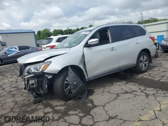 2018 Nissan Pathfinder SL z VIN 5N1DR2MM7JC674108, wystawiony jako Copart lot #57270435 z przebiegiem 55 217 mil mil oraz Szkoda całkowita • Salvage title. Historia ofert i sprzedaży dostępna na DreamBid. Obrazek 1.