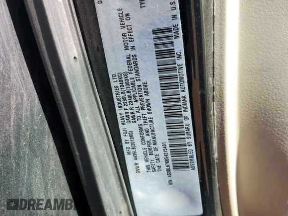 2005 Subaru Legacy GT Limited with VIN 4S3BL676854215431, listed as a Copart auction lot 80225554 with 176,345 mi miles and Clean title. Bid and sale history available at DreamBid. Image 12.