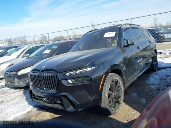 2025 BMW X7 xDrive40i with VIN 5UX23EM00S9W96704, listed as a IAAI auction lot 41325772 with 1 mi miles. Bid and sale history available at carsss.com. Image 17.