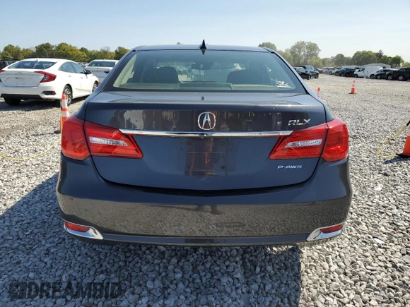 2016 Acura RLX Tech Pkg with VIN JH4KC1F53GC001160, listed as a Copart auction lot 70796374 with 104,174 mi miles and Salvage Title. Bid and sale history available at carsss.com. Image 6.
