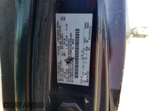 2005 Ford Econoline Cargo with VIN 1FTNE24L55HA05288, listed as a Copart auction lot 75017754 with 197,889 mi miles and Salvage Title. Bid and sale history available at carsss.com. Image 13.