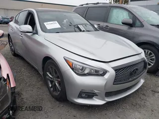 2017 Infiniti Q50 3.0t Premium with VIN JN1EV7APXHM741839, listed as a IAAI auction lot 41260299 with 107,644 mi miles. Bid and sale history available at carsss.com. Image 1.