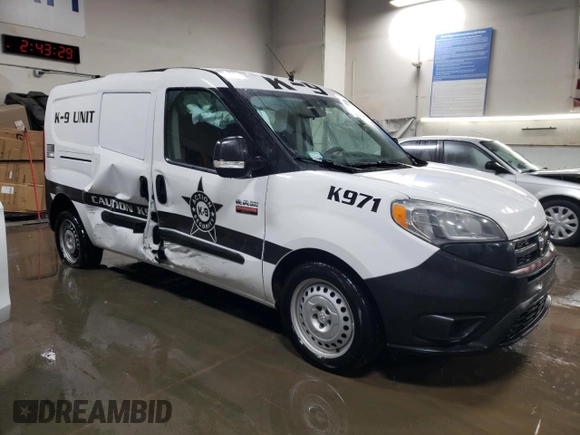 2016 Ram ProMaster City Cargo Tradesman with VIN ZFBERFAT9G6A94237, listed as a Copart auction lot 85283334 with 131,206 mi miles and Salvage title. Bid and sale history available at DreamBid. Image 4.