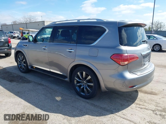 2013 Infiniti QX56 with VIN JN8AZ2NC4D9330559, listed as a IAAI auction lot 41897383 with 1 mi miles. Bid and sale history available at carsss.com. Image 3.