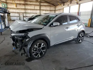 2023 Hyundai Kona Limited with VIN KM8K53A33PU010430, listed as a Copart auction lot 87010774 with 48,714 mi miles and Salvage Title. Bid and sale history available at carsss.com. Image 1.