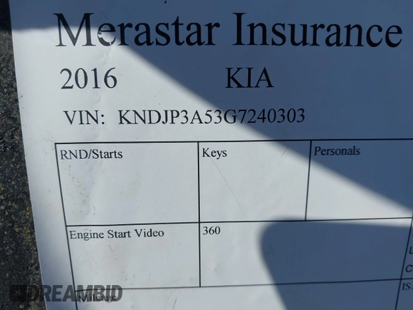 2016 Kia Soul + with VIN KNDJP3A53G7240303, listed as a IAAI auction lot 41948097 with 1 mi miles. Bid and sale history available at carsss.com. Image 9.