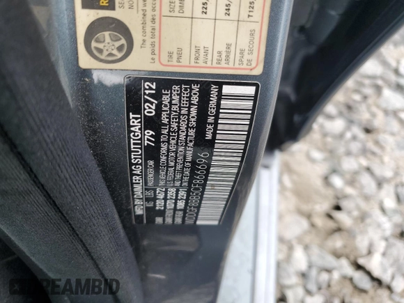 2012 Mercedes-Benz C 300 Sport с VIN WDDGF8BB5CF866696, выставлен на аукционе Copart как лот 61167465 с пробегом 174 506 миль миль и Чистый • Clean title. История ставок и продаж доступна на DreamBid. Изображение 13.