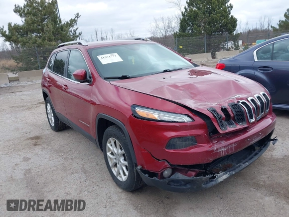 2015 Jeep Cherokee North with VIN 1C4PJMCS9FW674475, listed as a IAAI auction lot 41971771 with 186,376 mi miles. Bid and sale history available at carsss.com. Image 1.