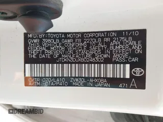 2011 Toyota Prius I with VIN JTDKN3DUXB0248302, listed as a IAAI auction lot 42285165 with 200,205 mi miles and . Bid and sale history available at DreamBid. Image 9.
