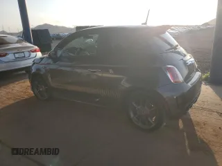 2015 FIAT 500 Abarth with VIN 3C3CFFFHXFT597430, listed as a Copart auction lot 55706425 with 67,026 mi miles and Salvage title. Bid and sale history available at DreamBid. Image 2.