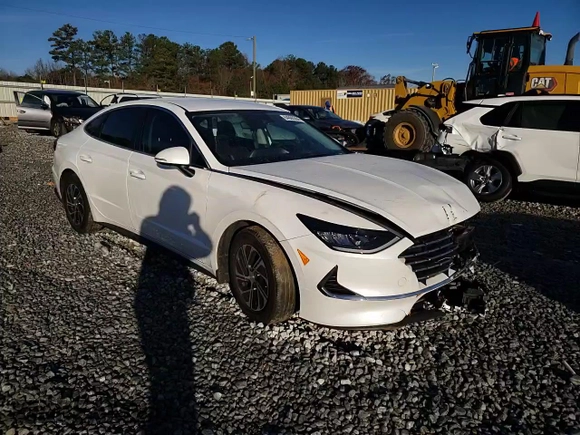 2022 Hyundai Sonata Hybrid Blue with VIN KMHL24JJ1NA037920, listed as a Copart auction lot 84600364 with 42,393 mi miles and Salvage Title. Bid and sale history available at carsss.com. Image 14.