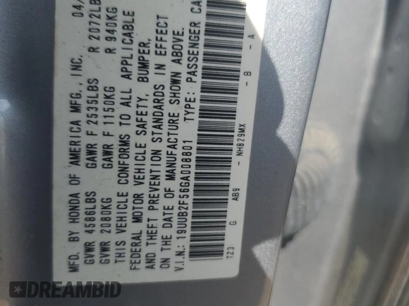 2016 Acura TLX Technology with VIN 19UUB2F56GA008801, listed as a Copart auction lot 61914884 with 109,129 mi miles and Salvage title. Bid and sale history available at DreamBid. Image 12.