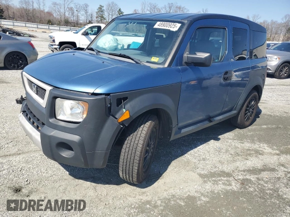 2006 Honda Element EX with VIN 5J6YH18696L012000, listed as a Copart auction lot 48900925 with 102,161 mi miles and Salvage Title. Bid and sale history available at DreamBid. Image 1.
