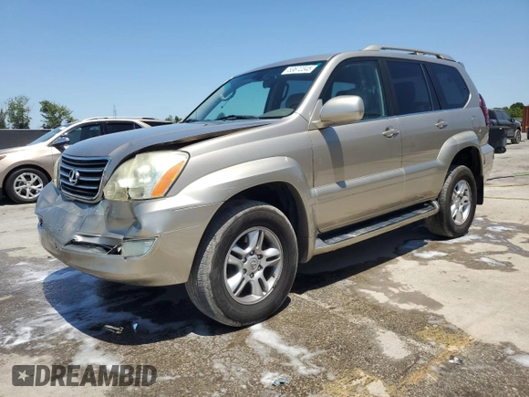 2005 Lexus GX with VIN JTJBT20X350085414, listed as a Copart auction lot 53672345 with 117,146 mi miles and Salvage Title. Bid and sale history available at carsss.com. Image 1.