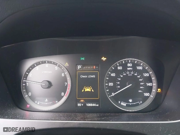 2016 Hyundai Sonata 2.4L Sport with VIN 5NPE34AF0GH345663, listed as a IAAI auction lot 40961498 with 106,644 mi miles. Bid and sale history available at carsss.com. Image 7.