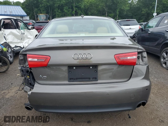 2013 Audi A6 Premium Plus with VIN WAUGFAFC8DN077189, listed as a Copart auction lot 64370265 with 123,556 mi miles and Salvage title. Bid and sale history available at DreamBid. Image 6.