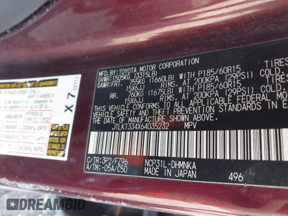 2006 Scion xB with VIN JTLKT334X64035232, listed as a IAAI auction lot 42538436 with 248,724 mi miles and . Bid and sale history available at DreamBid. Image 9.