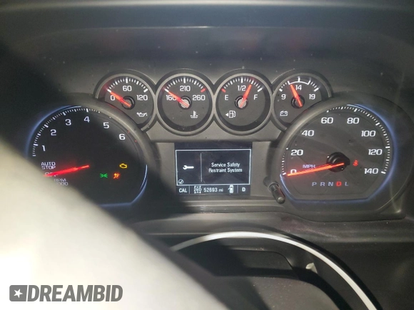 2021 Chevrolet Silverado 1500 Custom with VIN 1GCPYBEK3MZ120101, listed as a Copart auction lot 84403284 with 52,693 mi miles and Salvage Title. Bid and sale history available at DreamBid. Image 9.